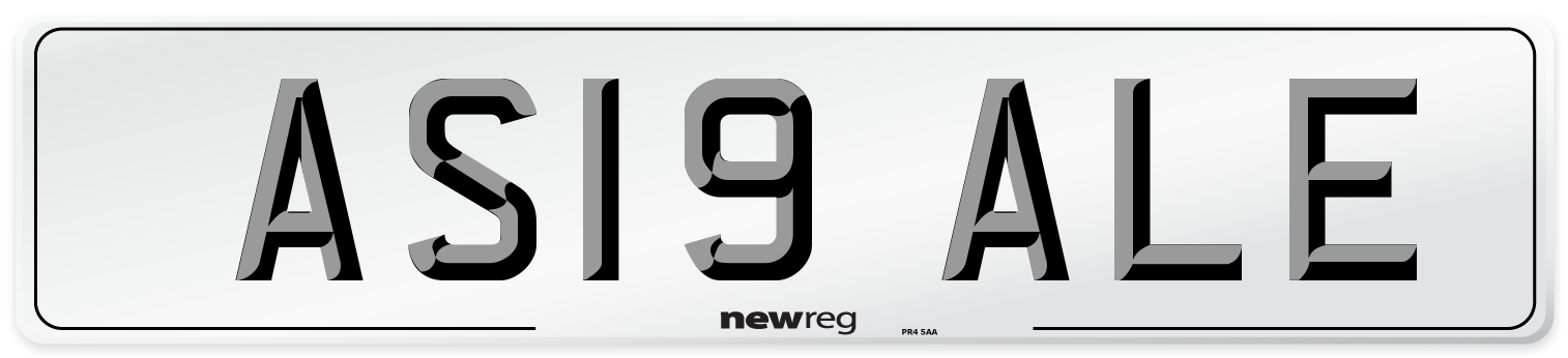 AS19 ALE Number Plate from New Reg